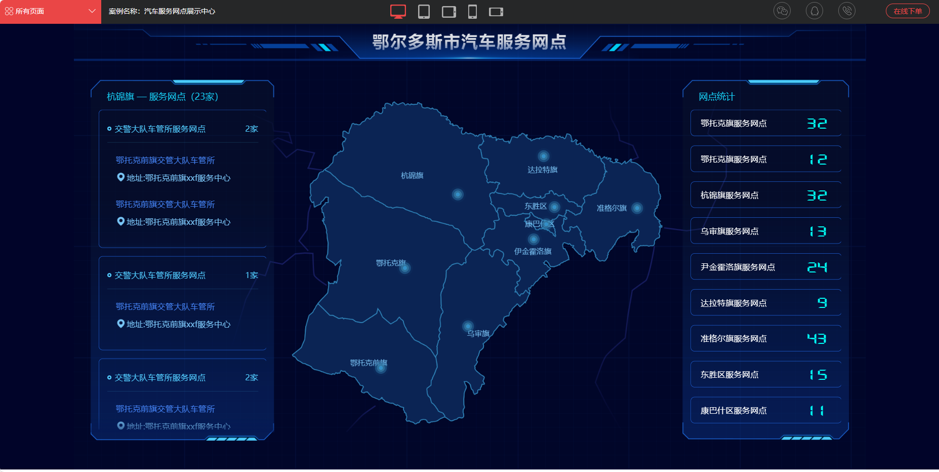 汽车服务网点展示中心